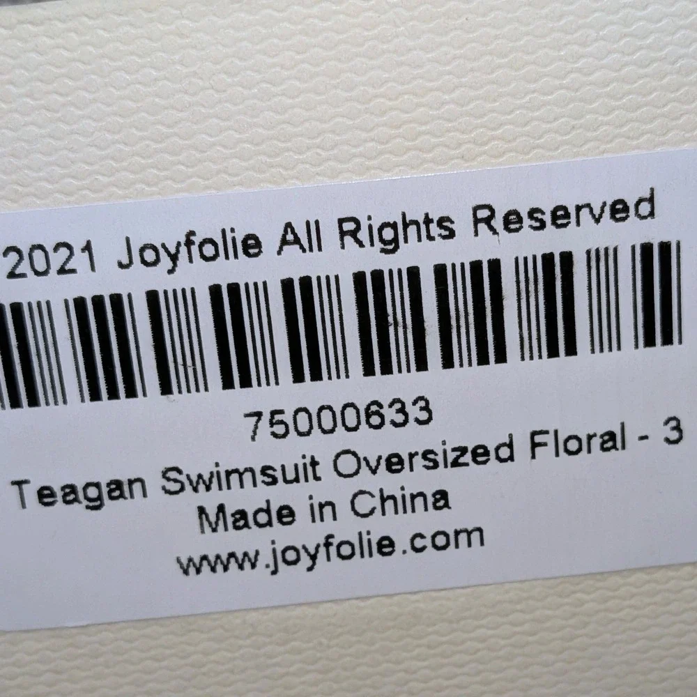 Mia Joy Joyfolie Teagan Swimsuit Girls 3 Pink Oversized‎ Floral Crochet Back Tie